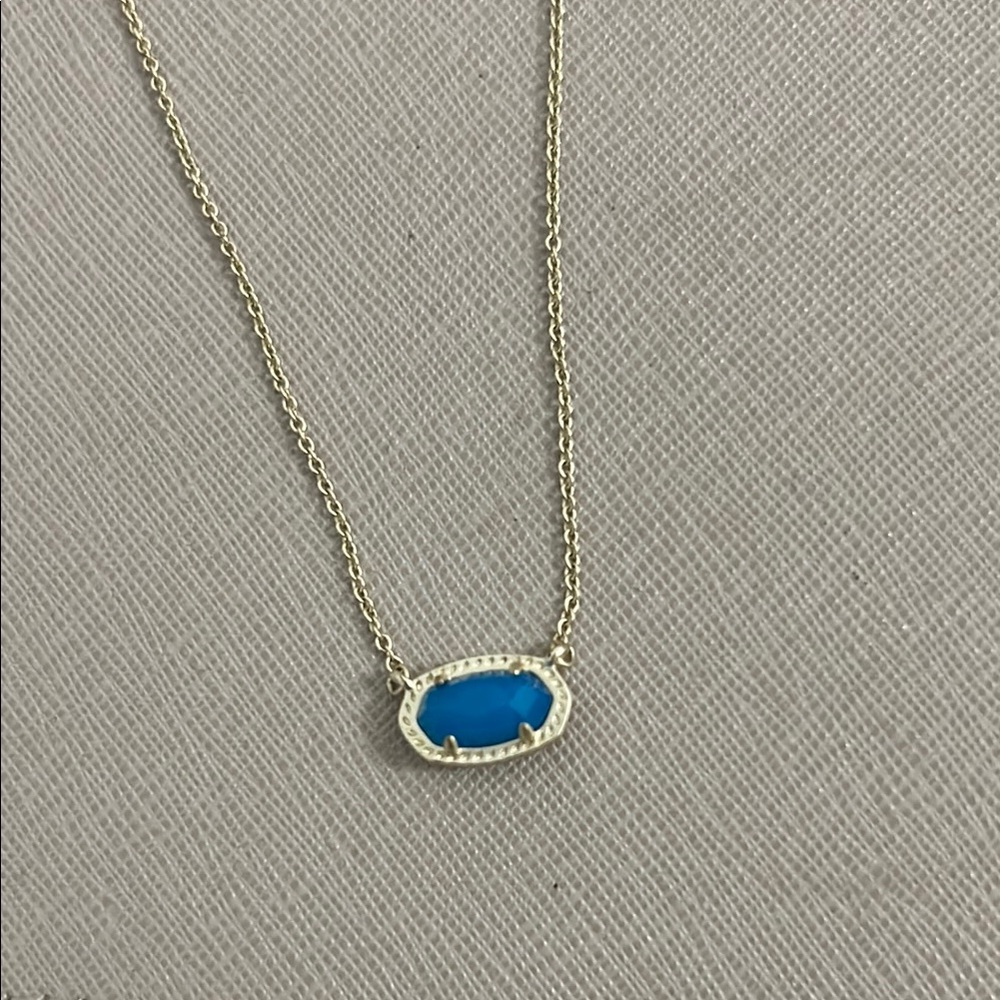 Kendra Scott Mini Elisa Necklace - Blue/Gold
